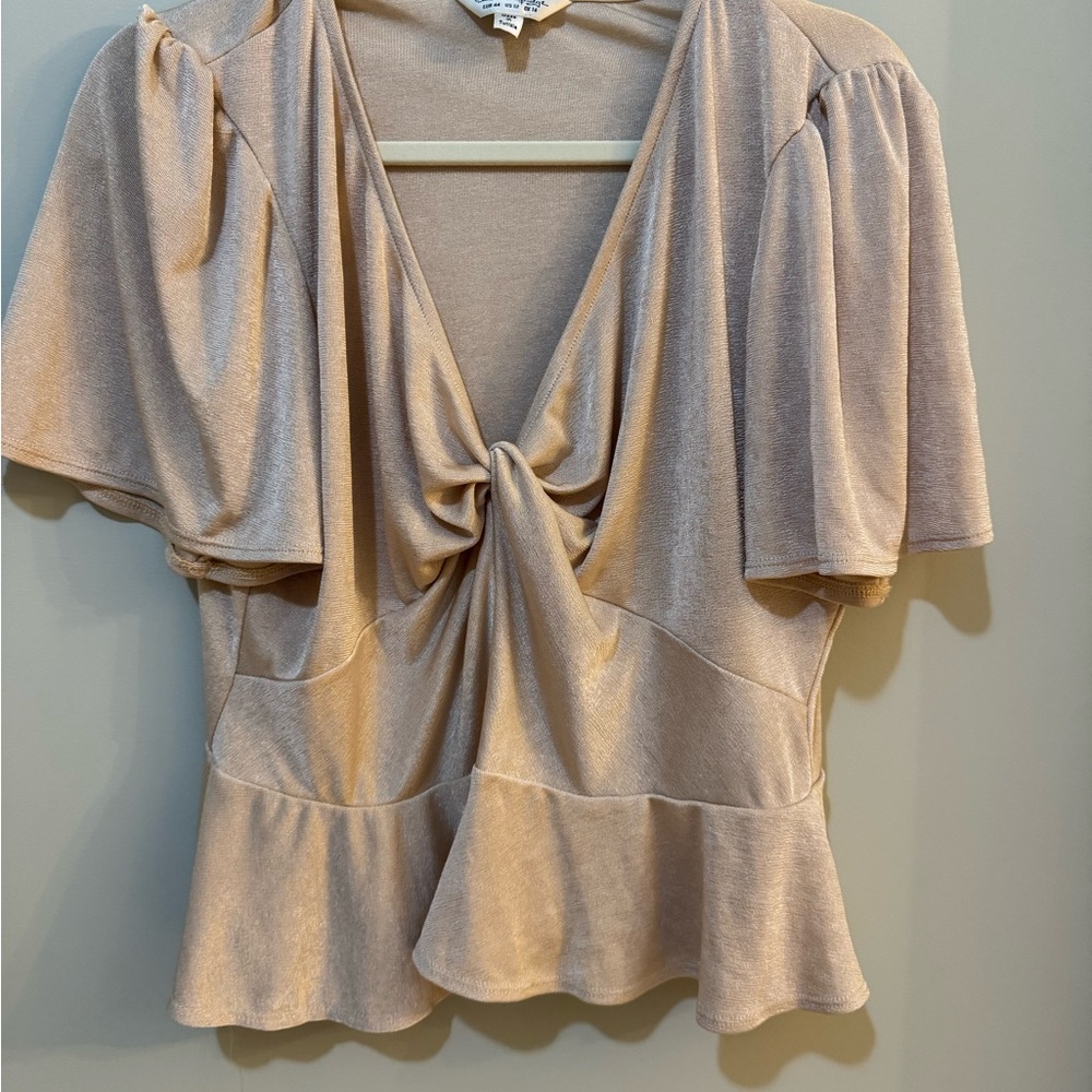 Miss Selfridge champagne shimmer top